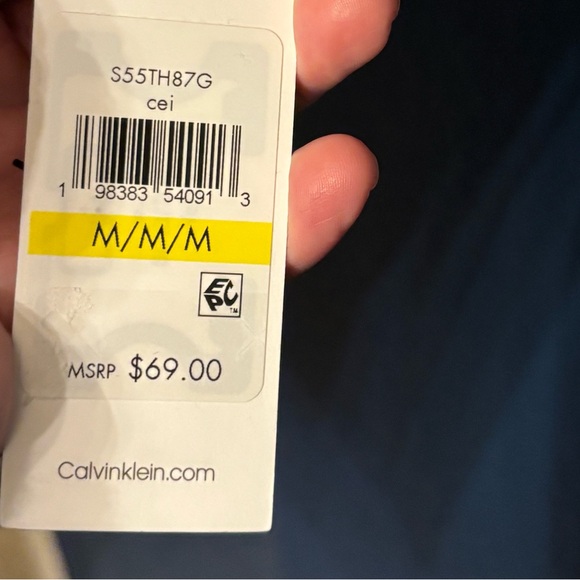 Calvin Klein Multicolor Chiffon sleeveless halter cut pussybow top, pattern - Picture 4 of 9